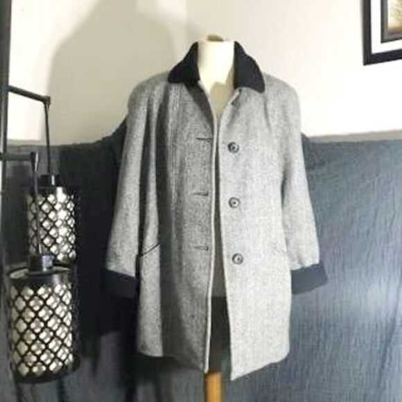 Herman Kay VTG Wool Gray Coat/Jacket Size 10P - Picture 5 of 12